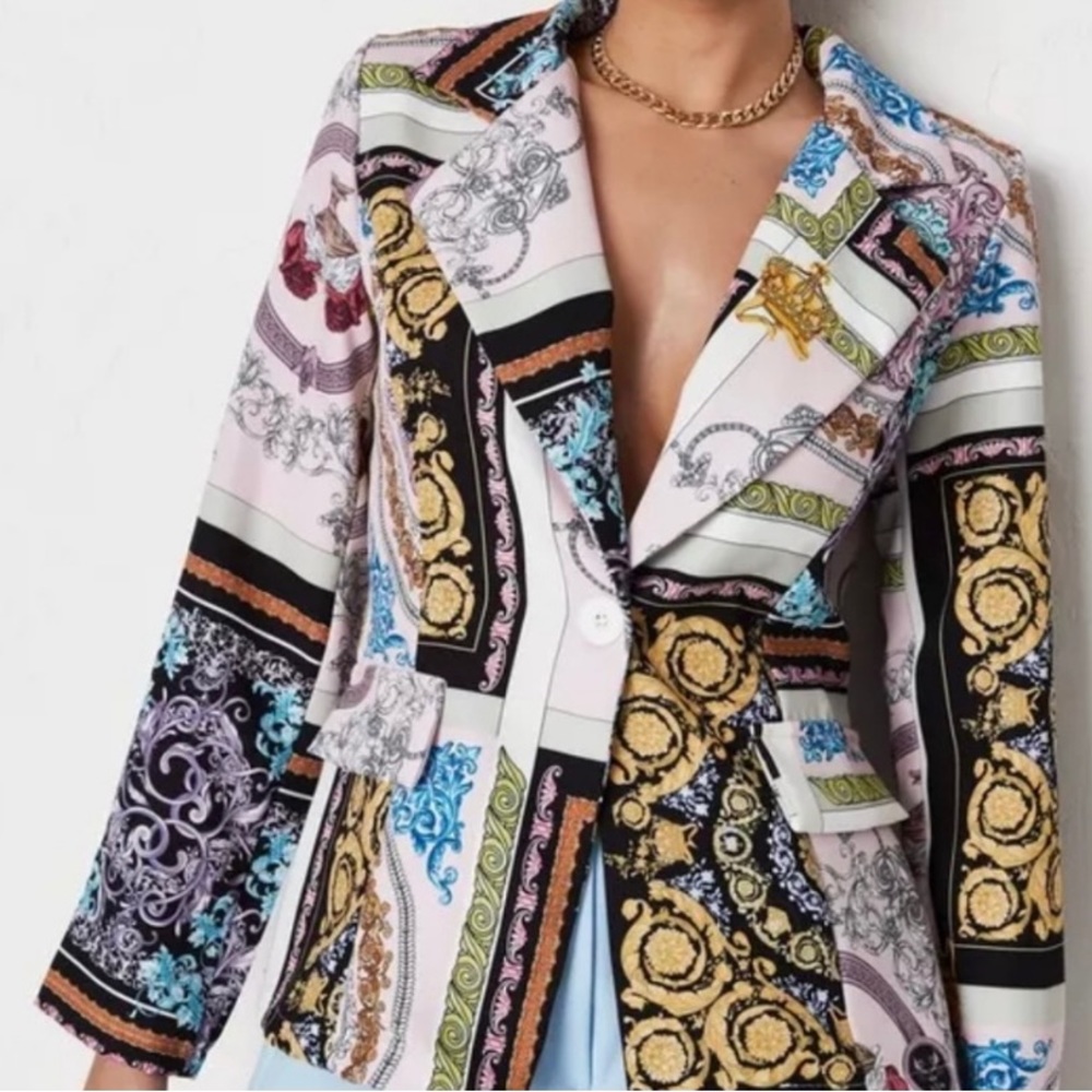 Missguided Lilac Tailored Patchwork Oversized Bla… - image 1